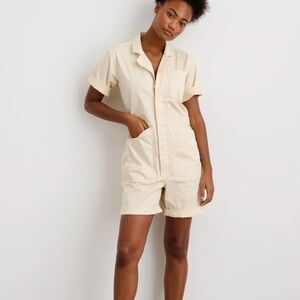 Alex Mill Tan Short Sleeve Jumpsuit